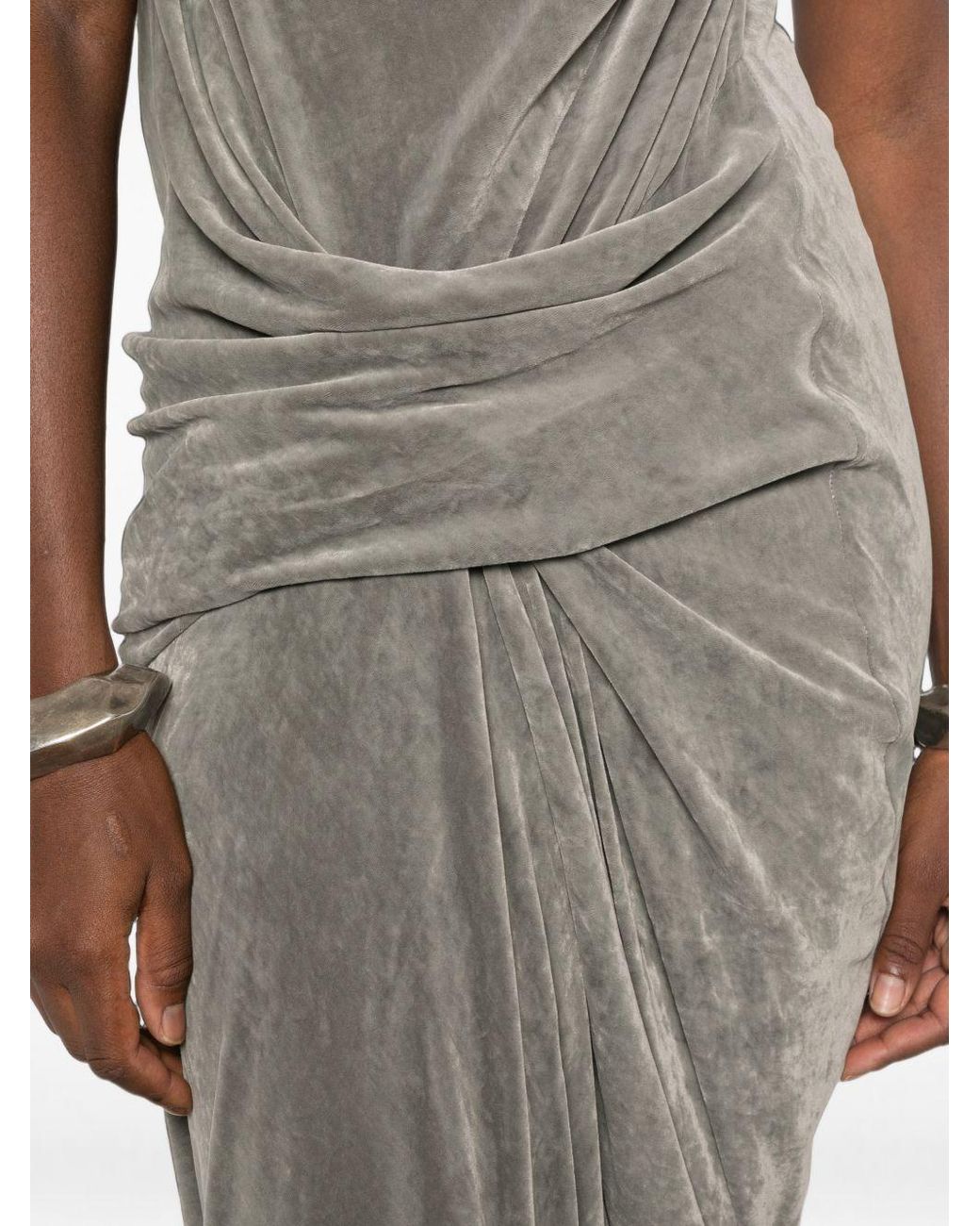 Rick Owens White Draped Maxi Dress