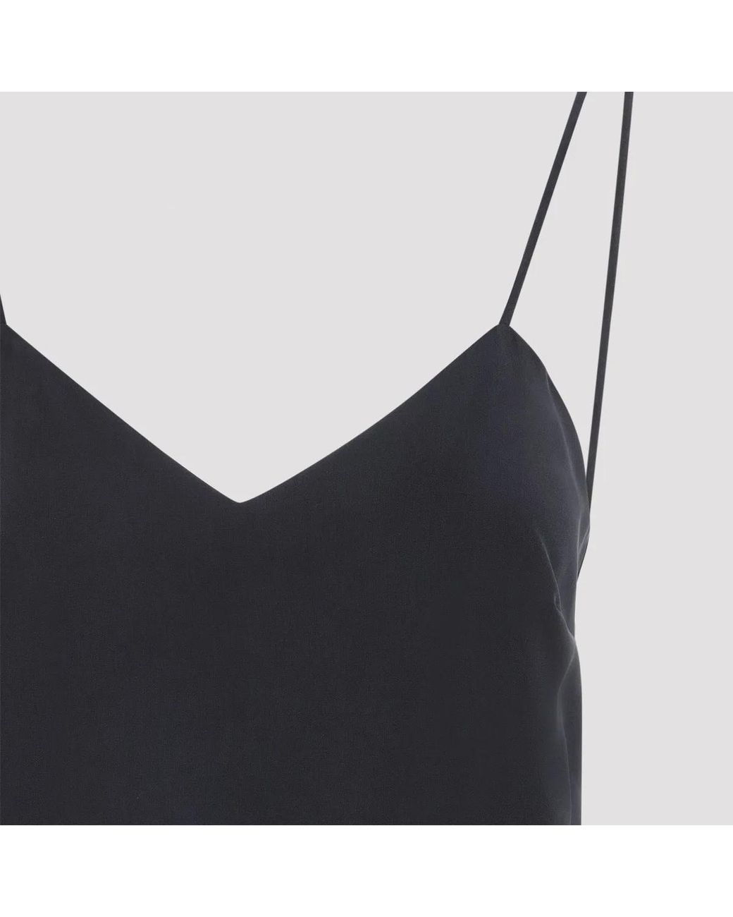 Max Mara Black Silk Unghia Washed Silk Tank Top