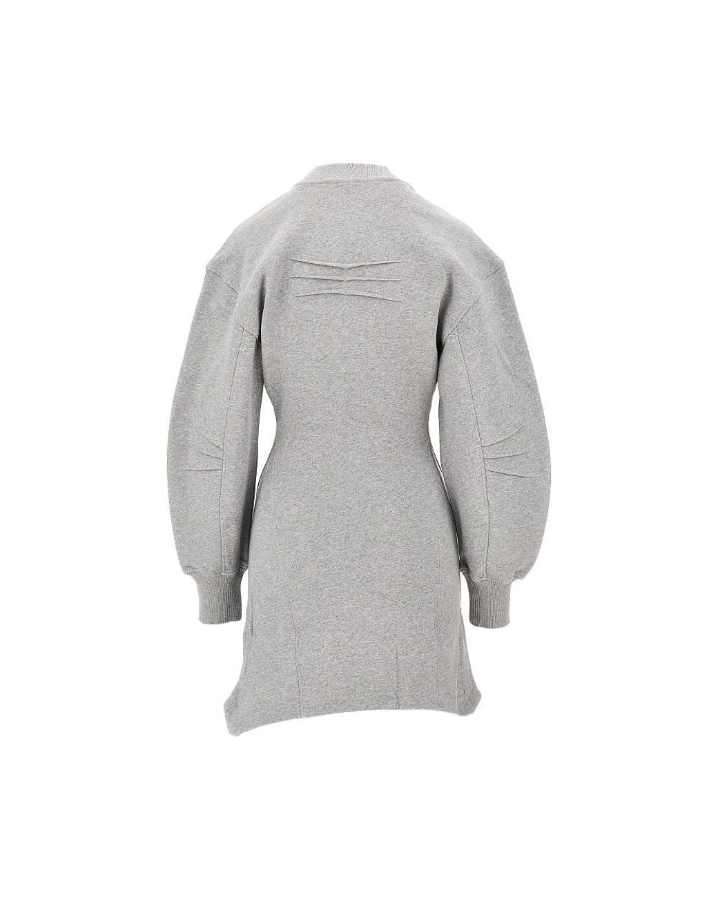 The Attico Gray Mèlange Cotton Mini Dress