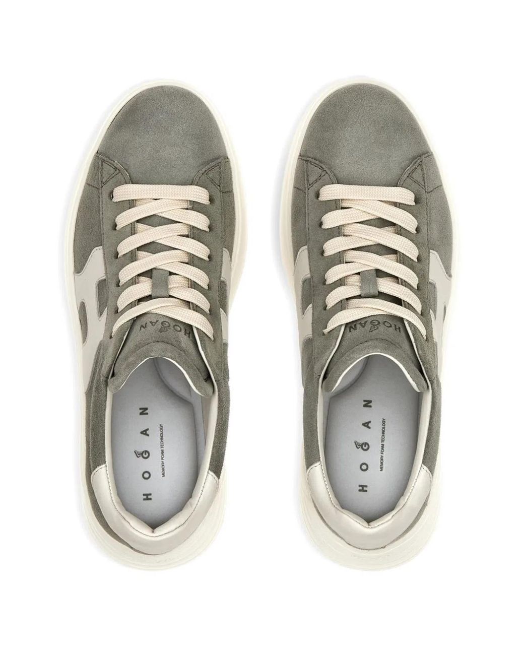 Hogan Green Leather Flat Shoes