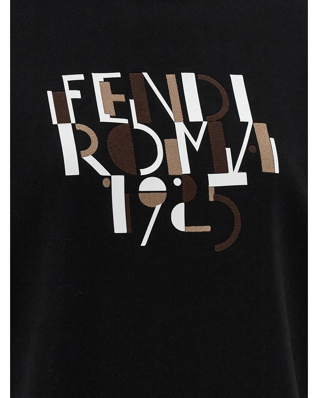 Fendi Black Roma Cotton Hoodie