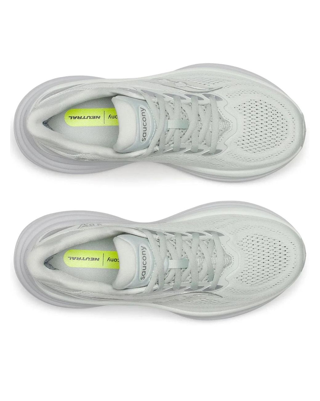 Saucony White Streamlined Sneakers With Cushioned Sole