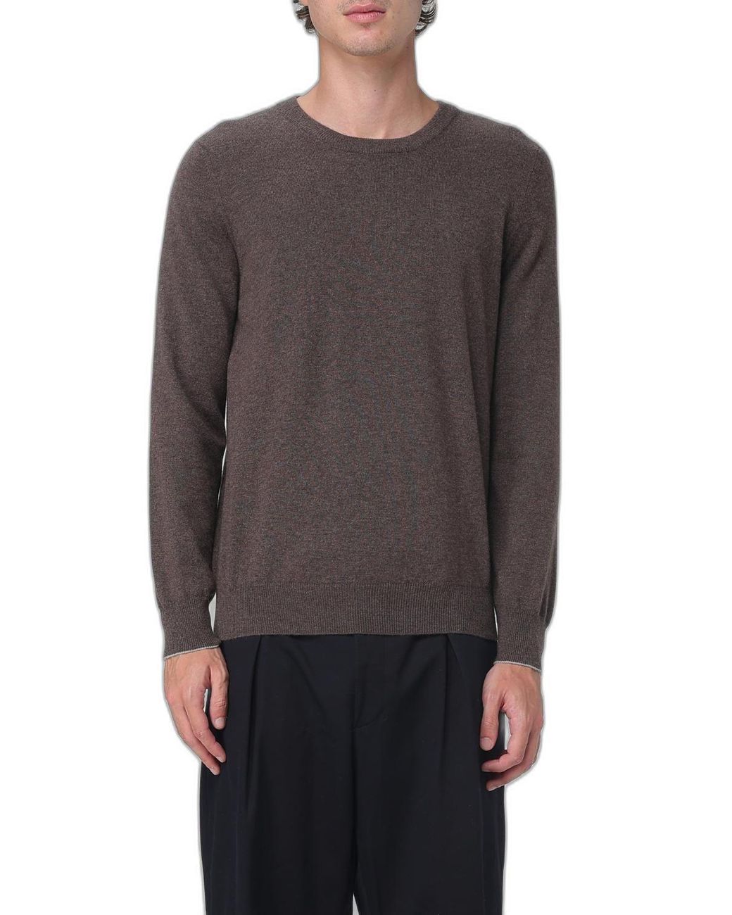 Brunello Cucinelli Gray Maglia Girocollo for men