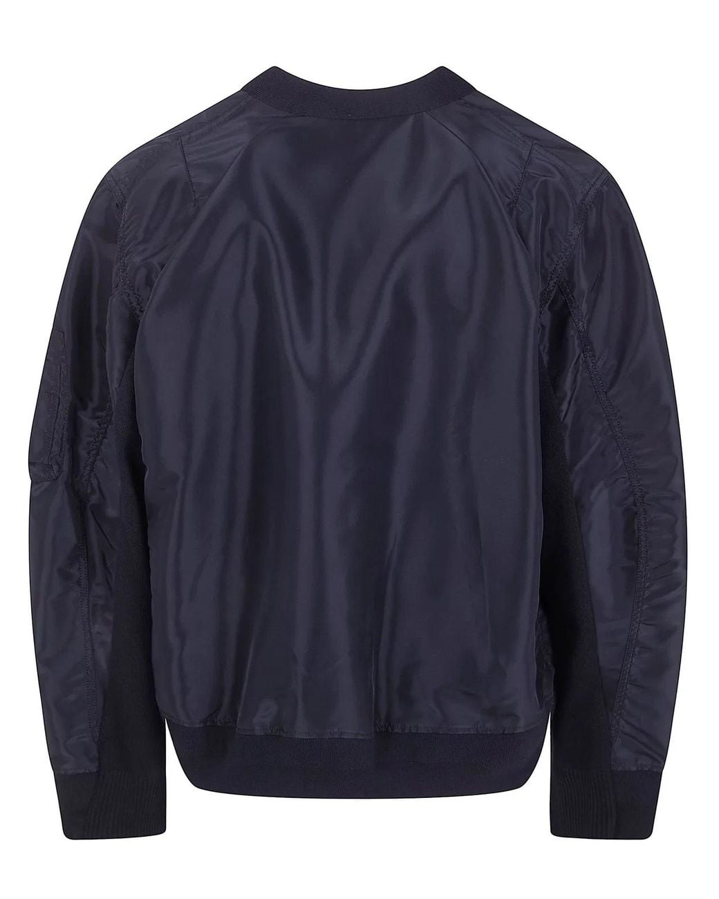 Sacai Blue Nylon Twill X Knit Cardigan for men