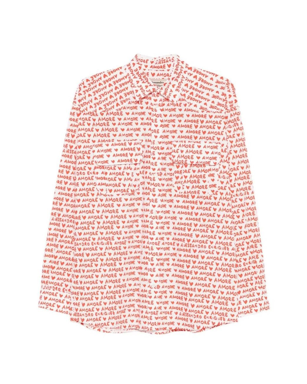 ALESSANDRO ENRIQUEZ Pink Printed Cotton Shirt