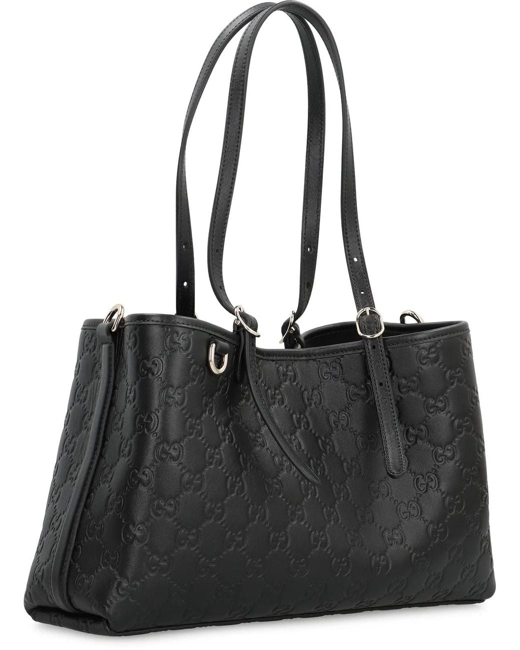 Gucci Black Shopping Bag Gg Emblem Media