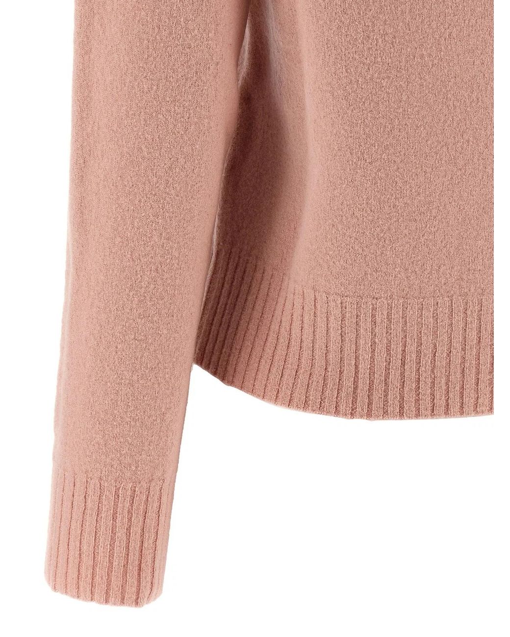 Jil Sander Pink Classic Crew Neck Wool Sweater