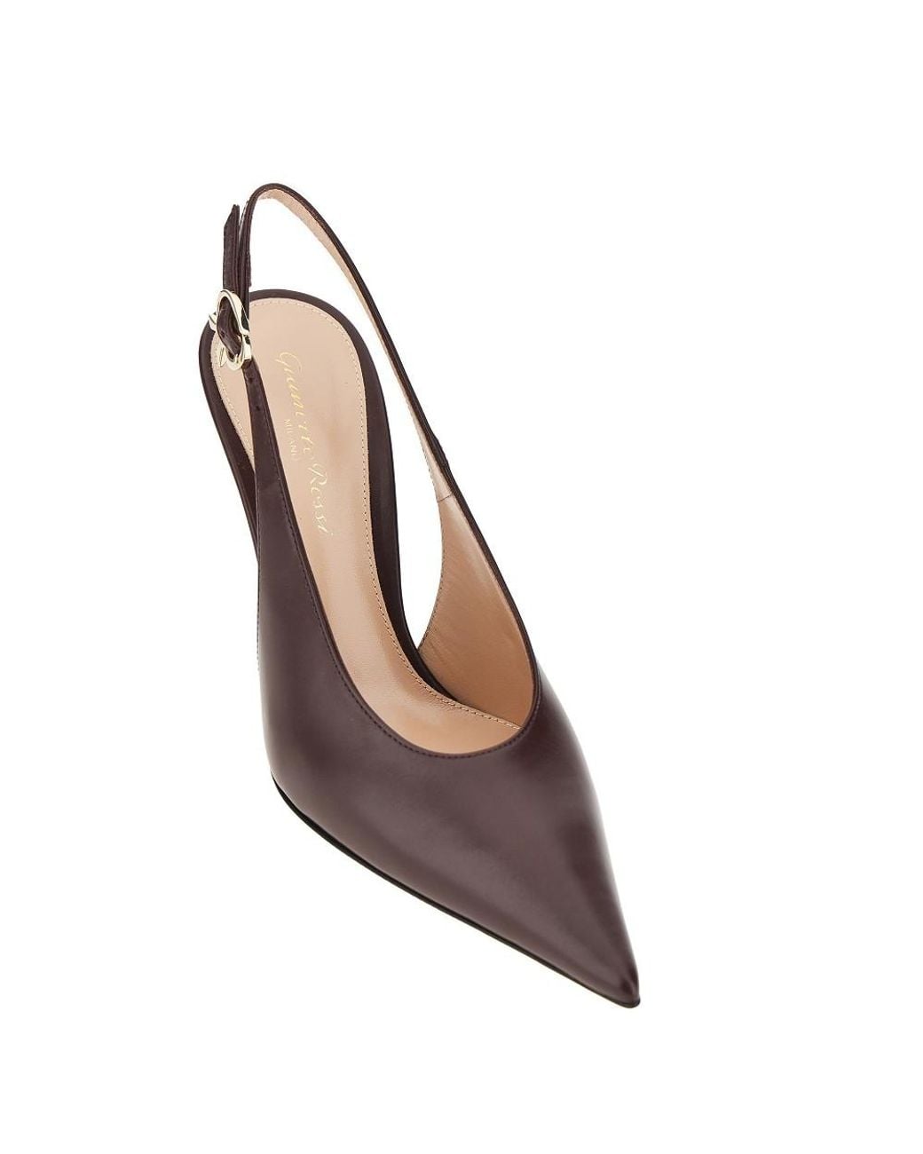 Gianvito Rossi Brown Sofia Leather Slingback Pumps