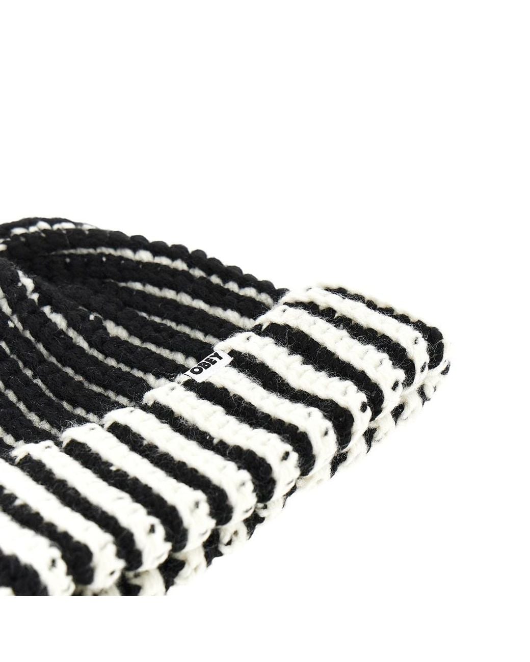 Obey Black Scout Chunky Beanie for men