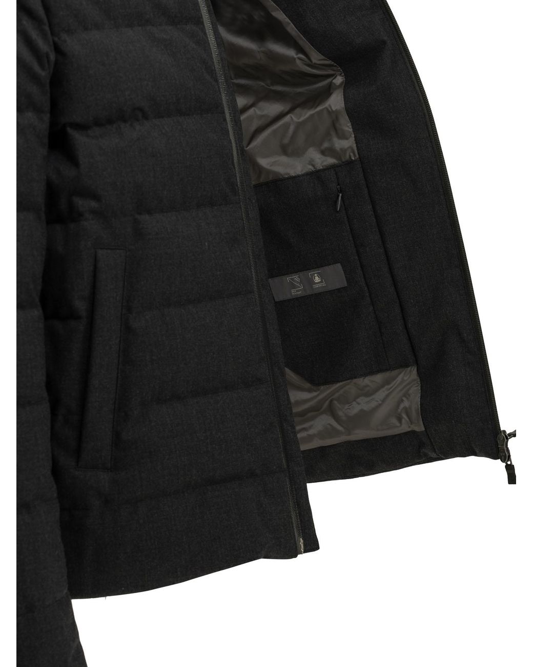 Herno Black Short Flannel Down Jacket for men