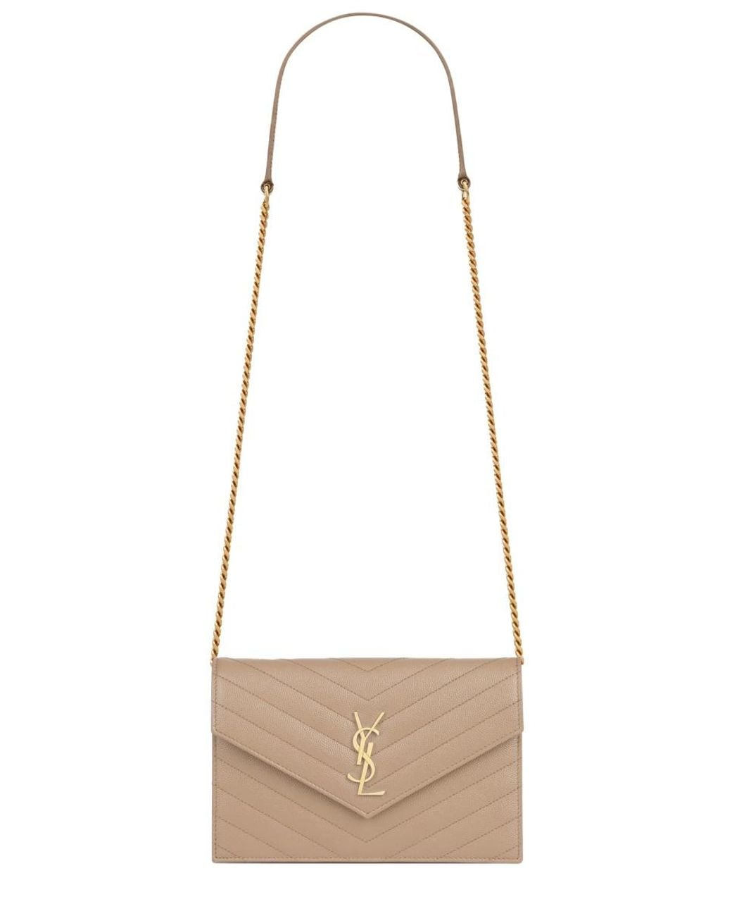 Saint Laurent White Portafoglio Con Catena "Envelope Cassandre"