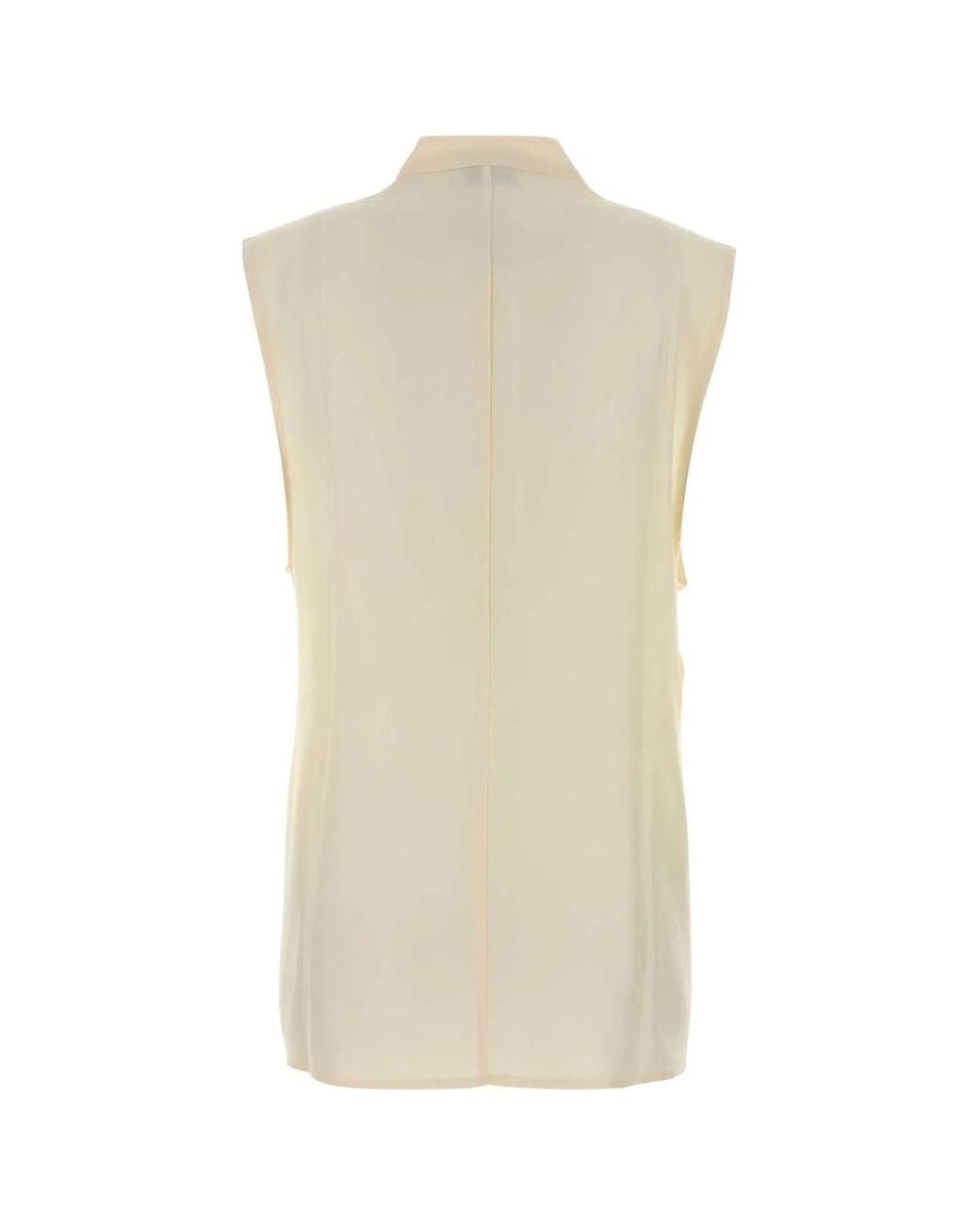 LeKasha Natural Sleevless Shirt With Side Openings