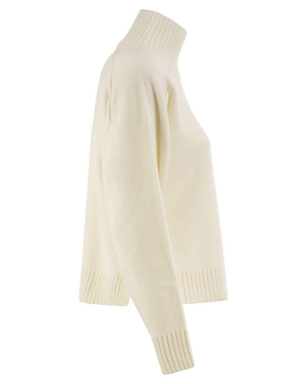 Antonelli White Virgin Wool And Cashmere Roll-Neck Jumper