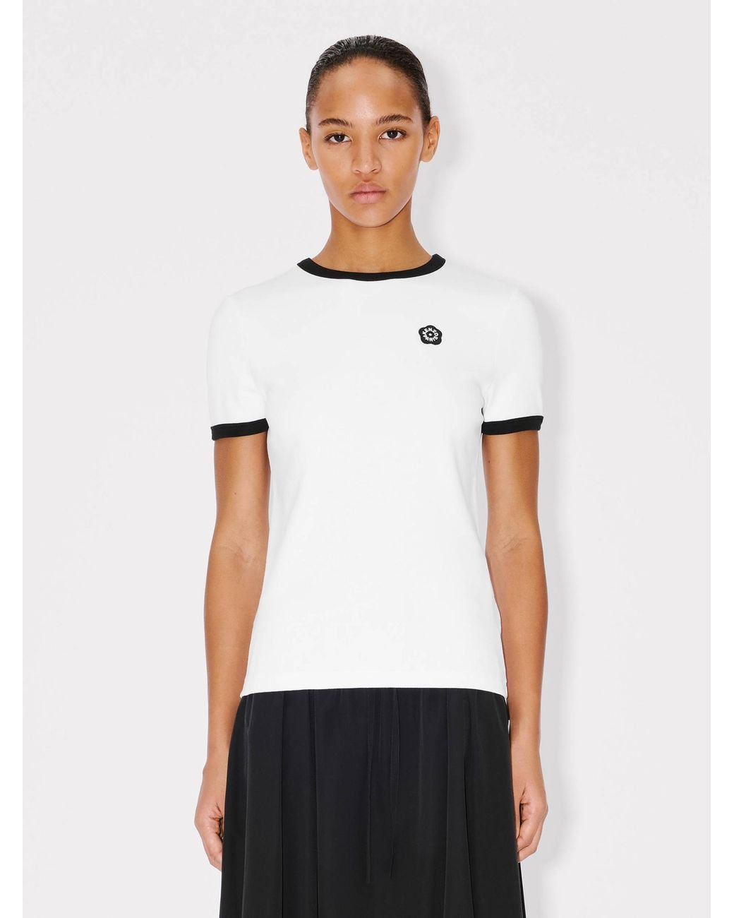KENZO White Boke Flower 2.0 Embroidered Cotton T-Shirt