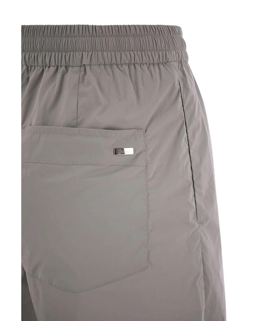 Herno Gray Stretch Nylon Trousers