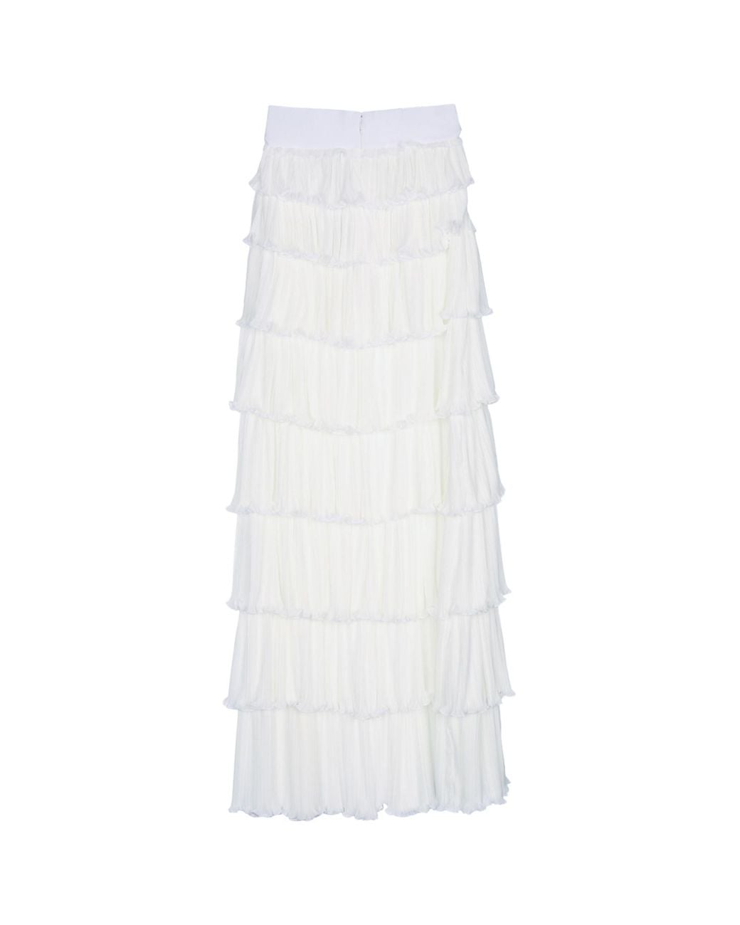 Elisabetta Franchi White Gonna Lunga Balze