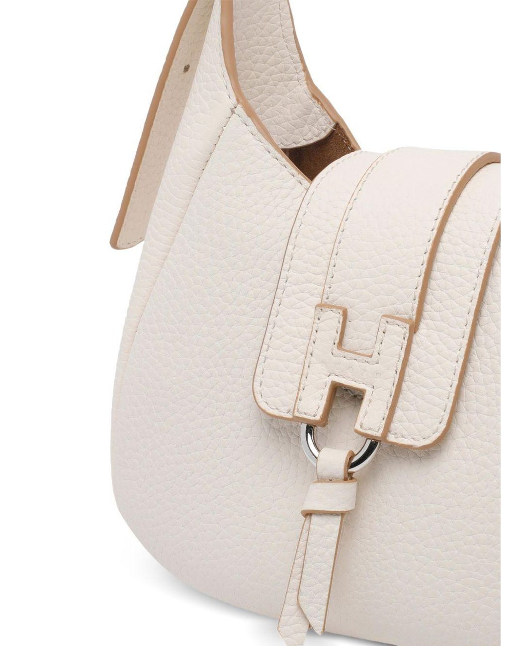 Hogan White Mini Leather Hobo Bag