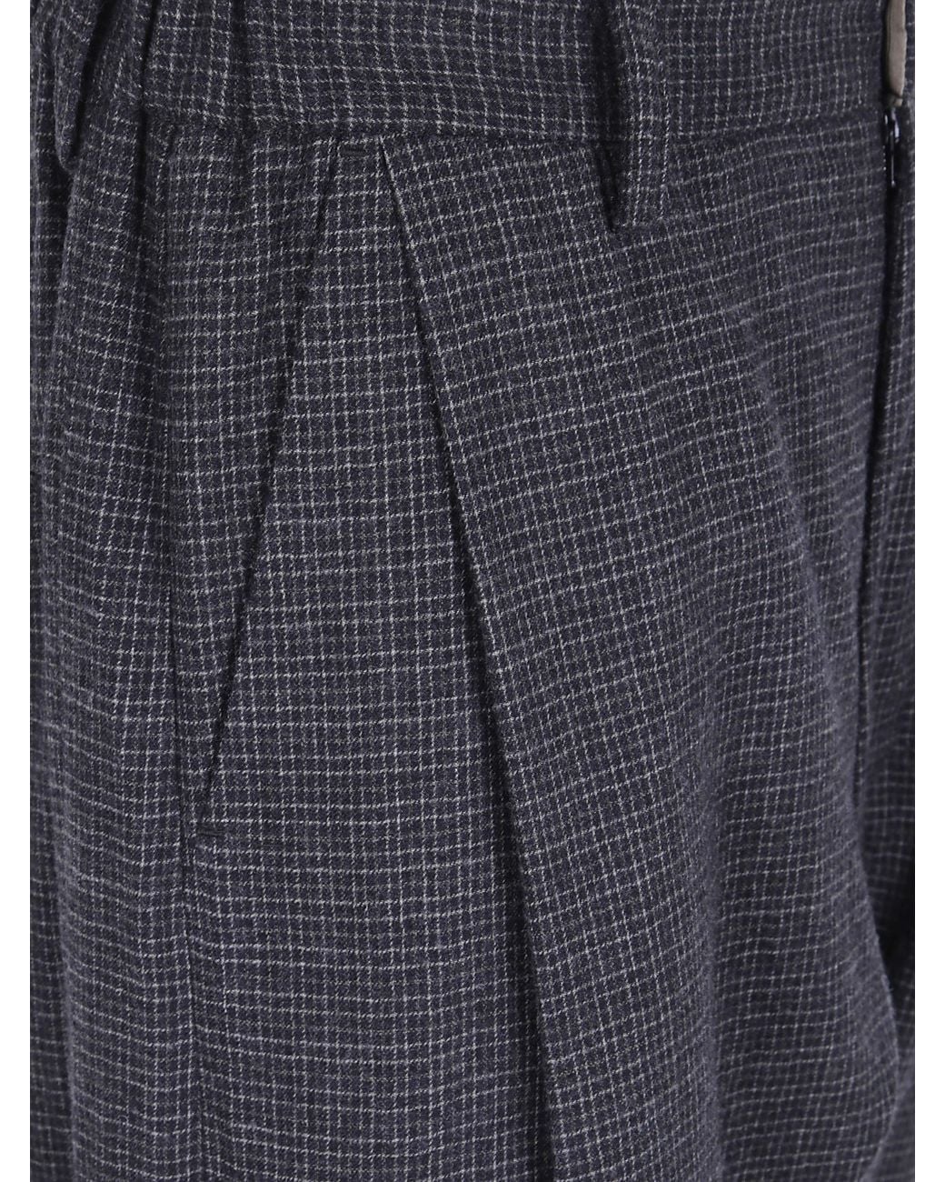 Ziggy Chen Blue Tattersall Tapered Trousers for men