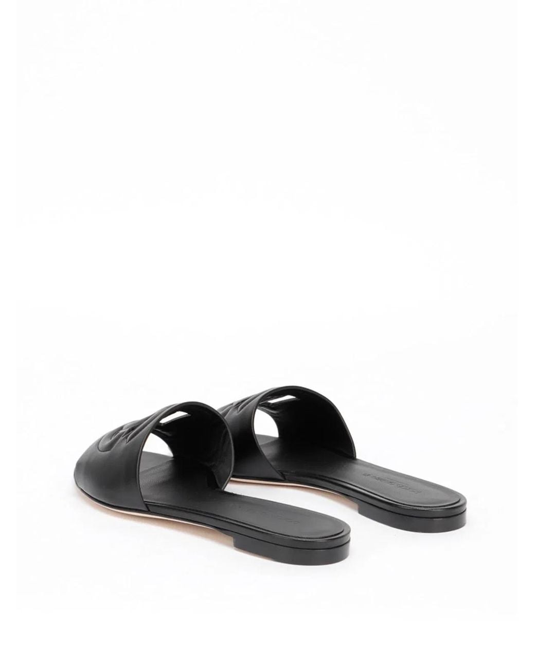 Dolce & Gabbana Black Dolce & Gabbana Bianca Leather Slides