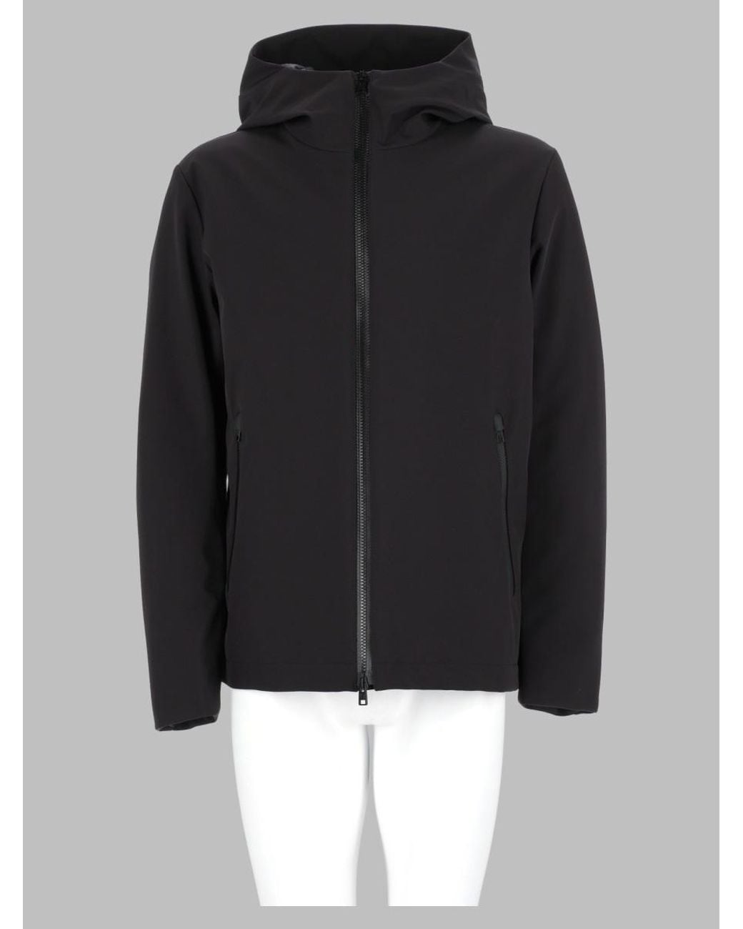 Woolrich Black Sports Wool Jacket for men