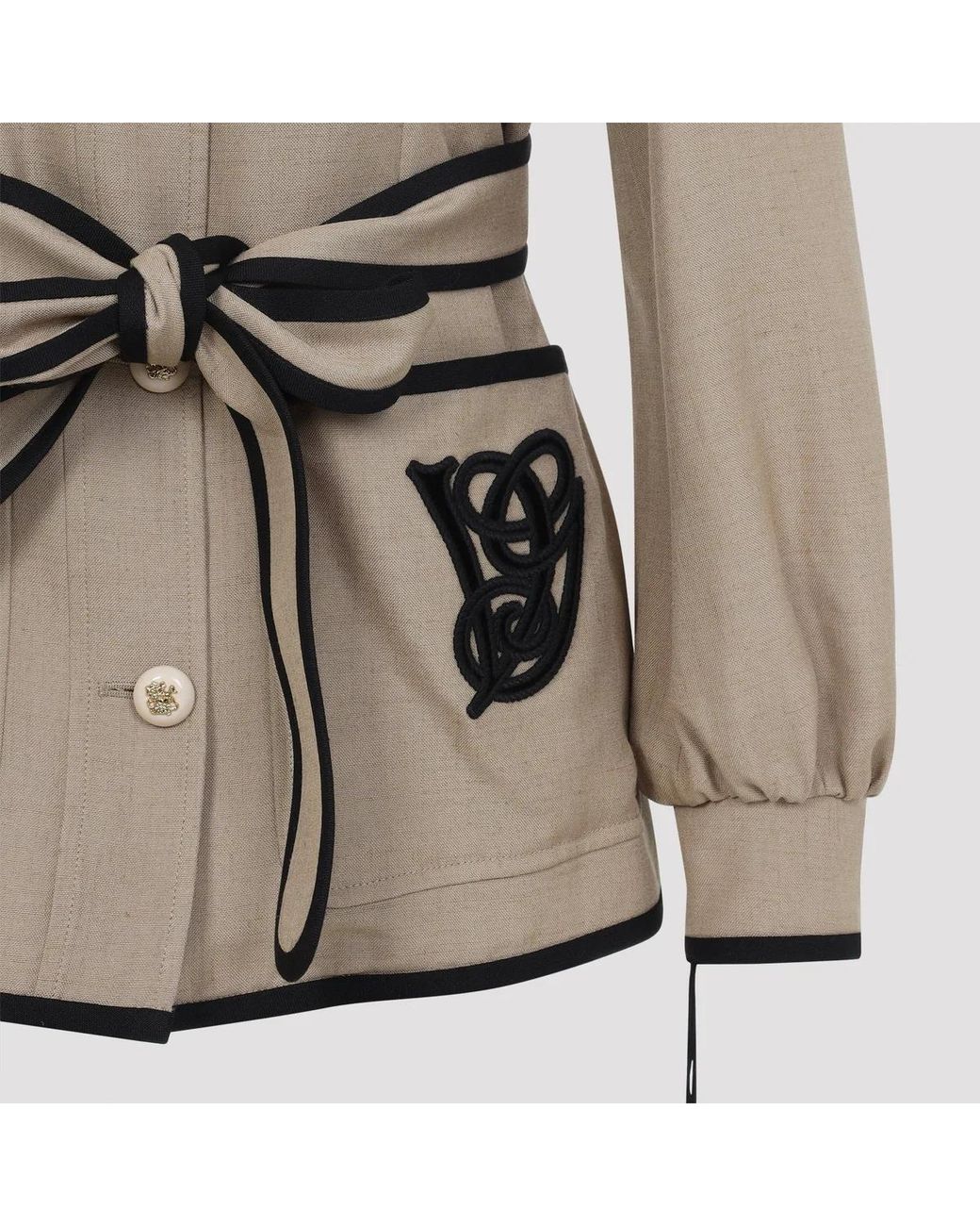 Valentino Natural Caban Embroidered Logo Vg Jacket