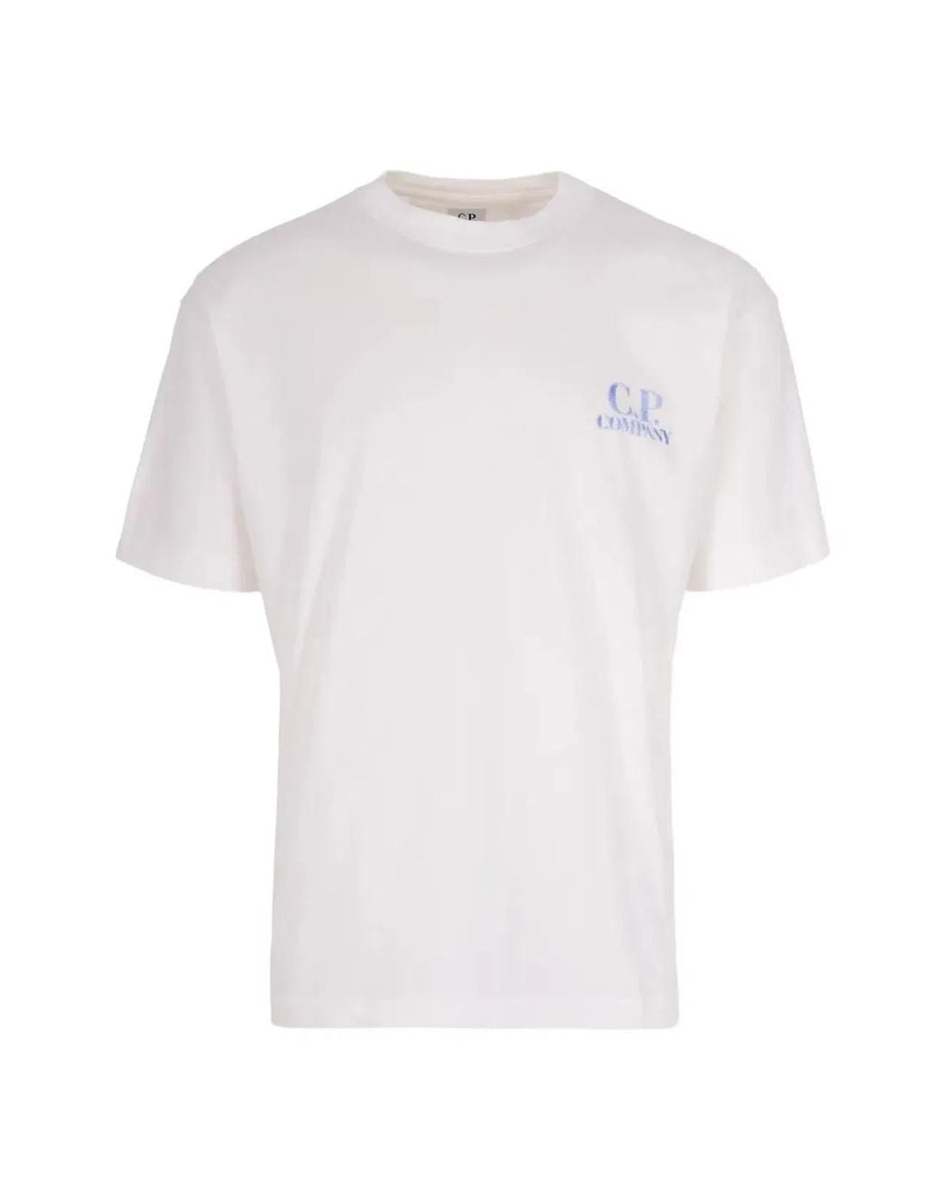 C P Company White C.P.Company T-Shirt With Logo for men
