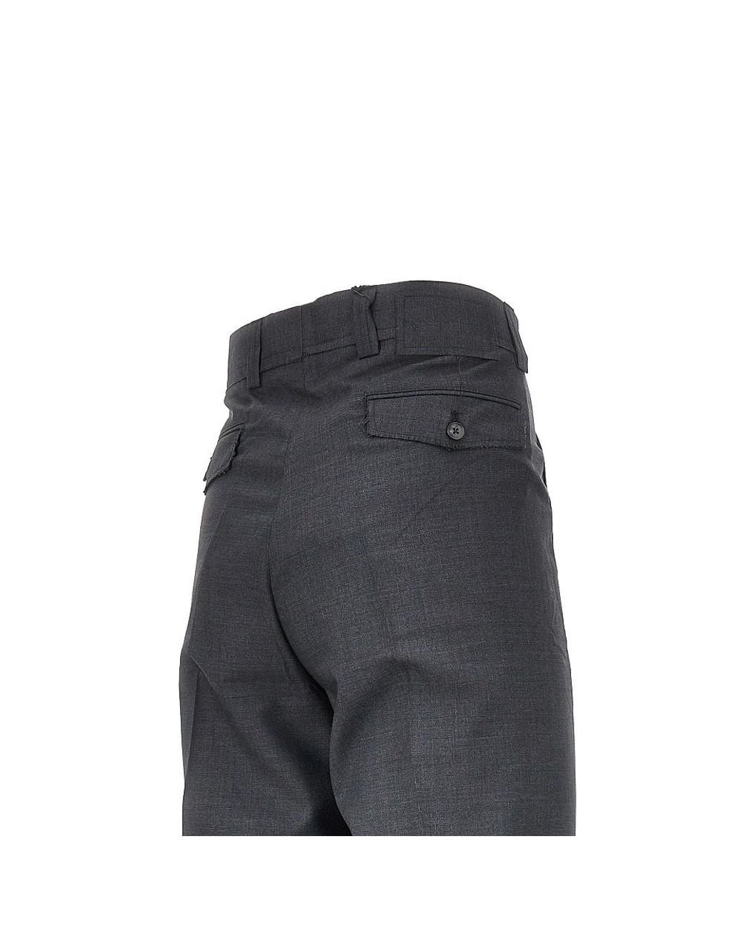 mfpen Gray Patch Tropical Wool Pants for men