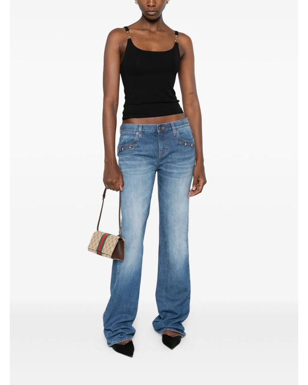 Gucci Blue Bootcut Mid Rise Jeans