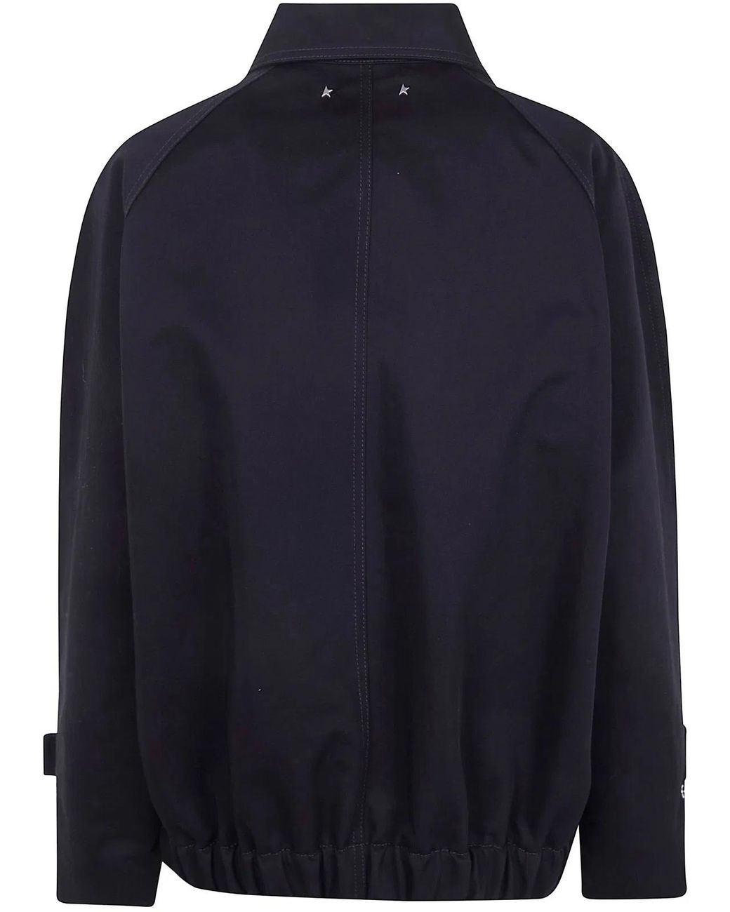 Golden Goose Deluxe Brand Black Oversized Cotton Twill Jacket With Floral Embroidery