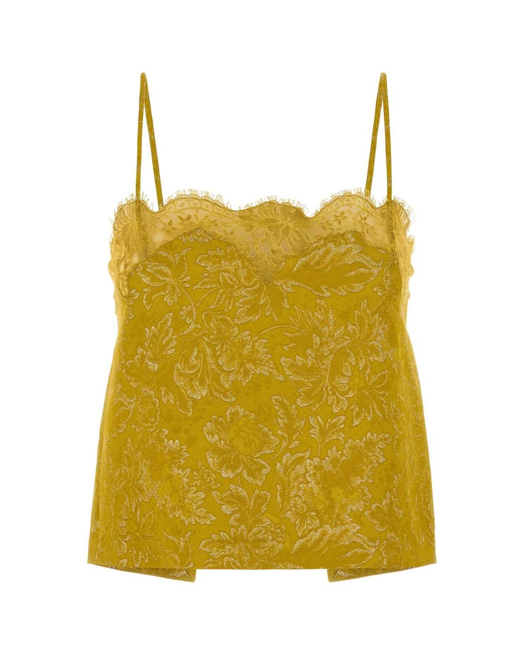 Saint Laurent Yellow Jacquard Top