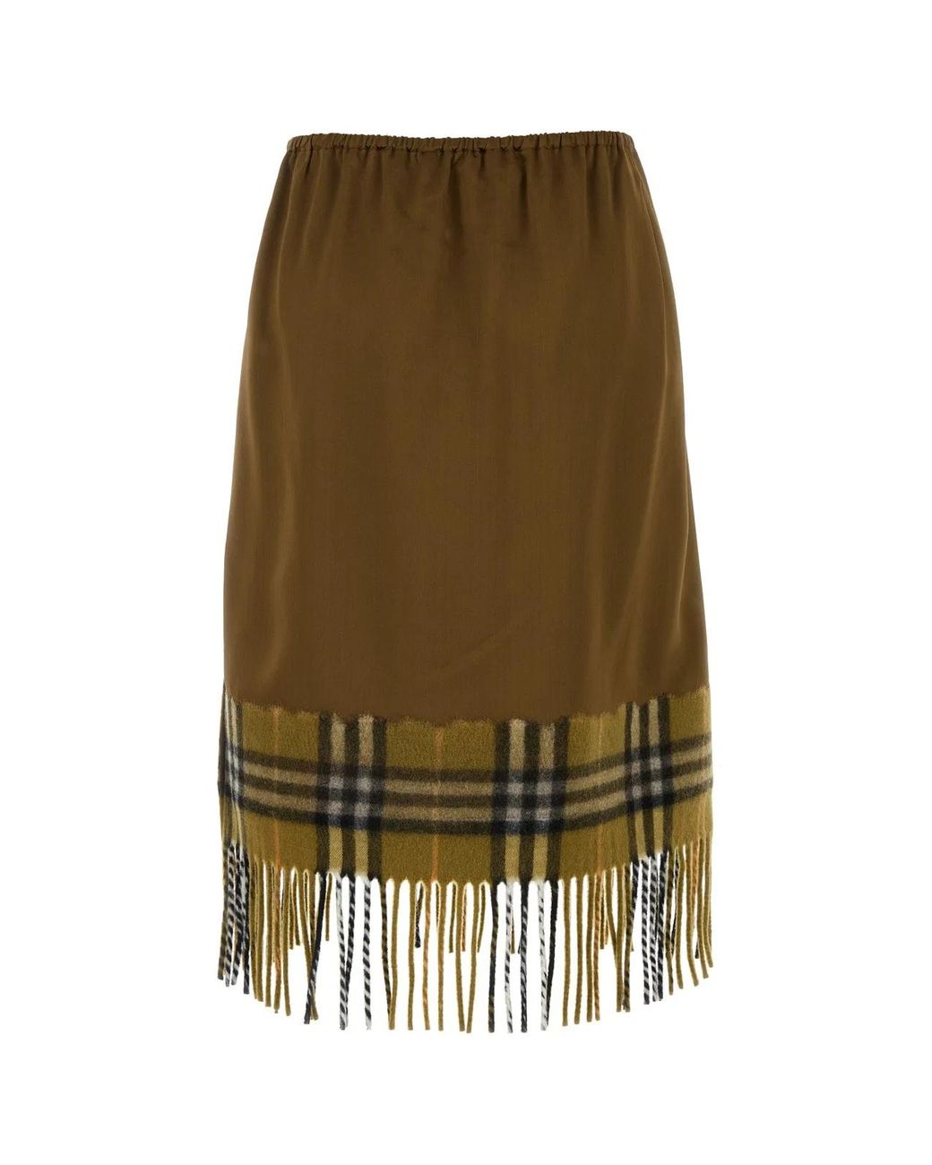 Burberry Green Biscuit Satin Skirt