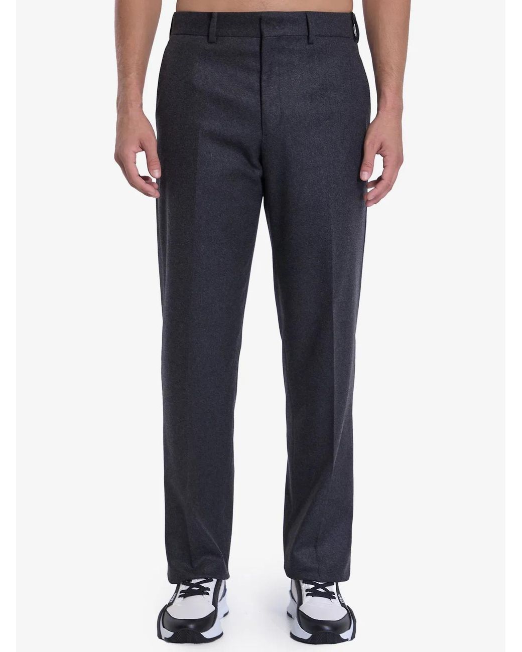 Fendi Blue Dark Stretch Cashmere Pant for men