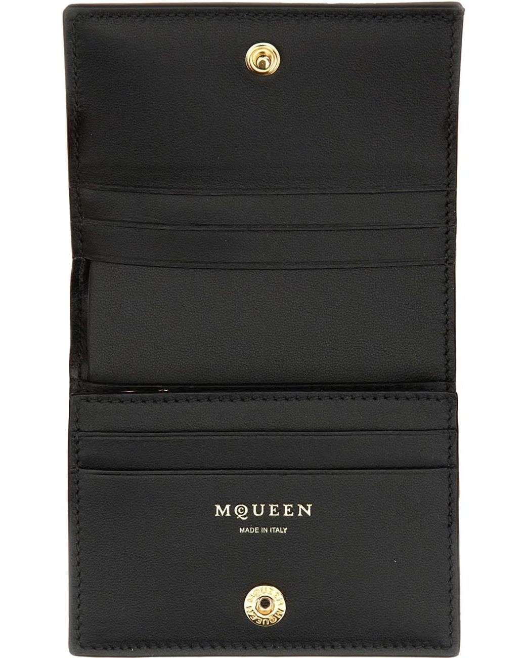 McQueen Black Wallet With Logo