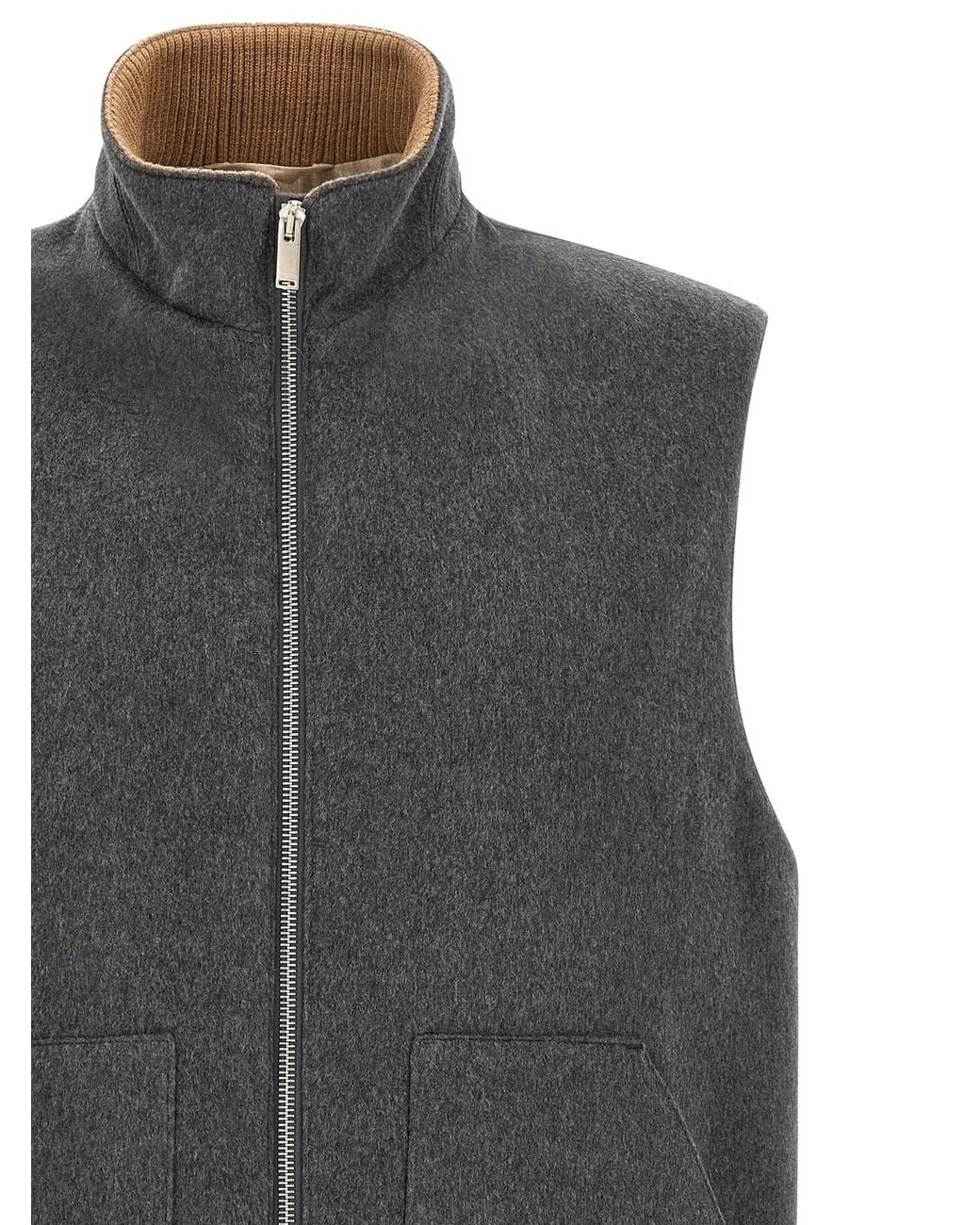 Lardini Gray Wool Vest for men