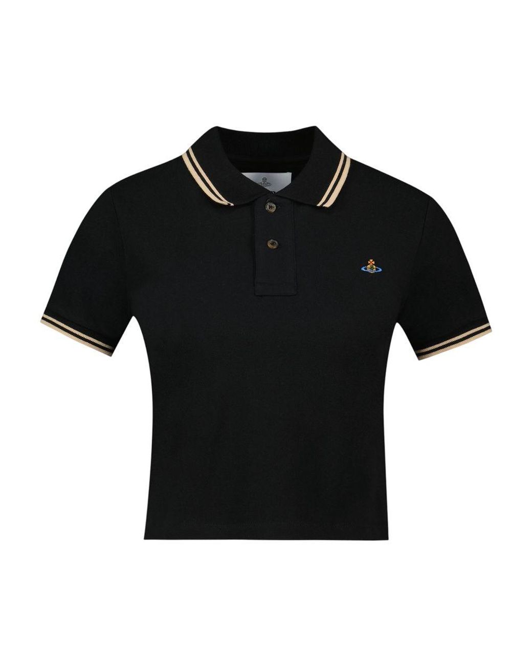 Vivienne Westwood Black Mini Classic Polo Shirt With Orb Embroidery
