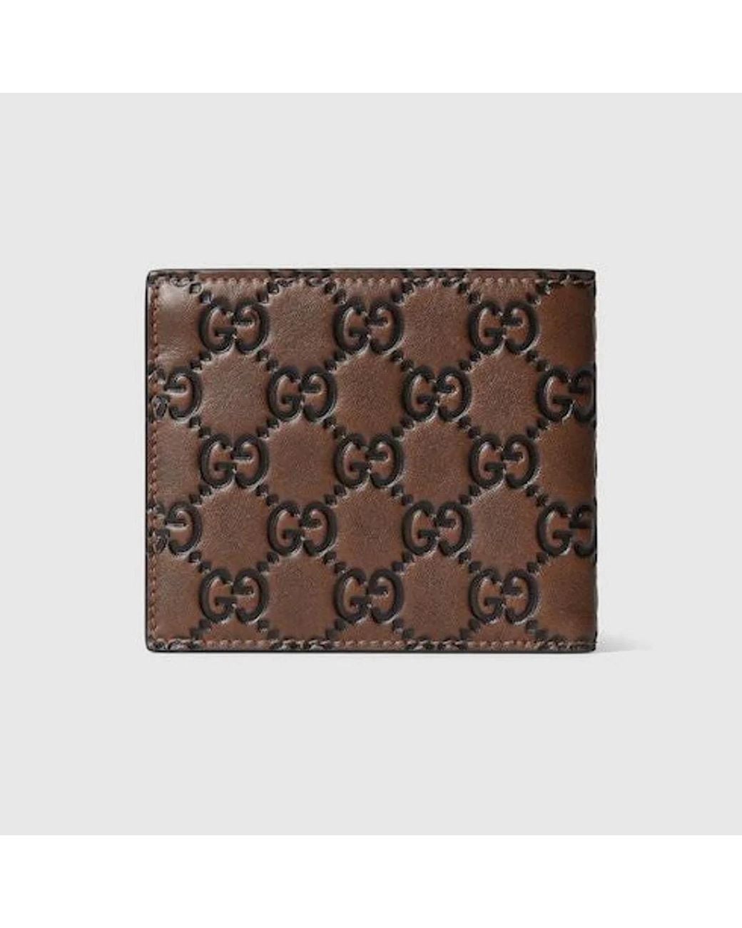 Gucci Brown Gg Emblem Bi-Fold Wallet for men