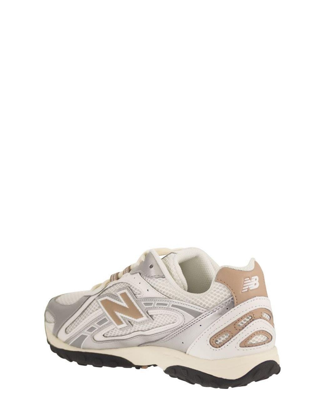 New Balance Metallic Mesh And Suede Lifestyle Sneakers With Leather Details