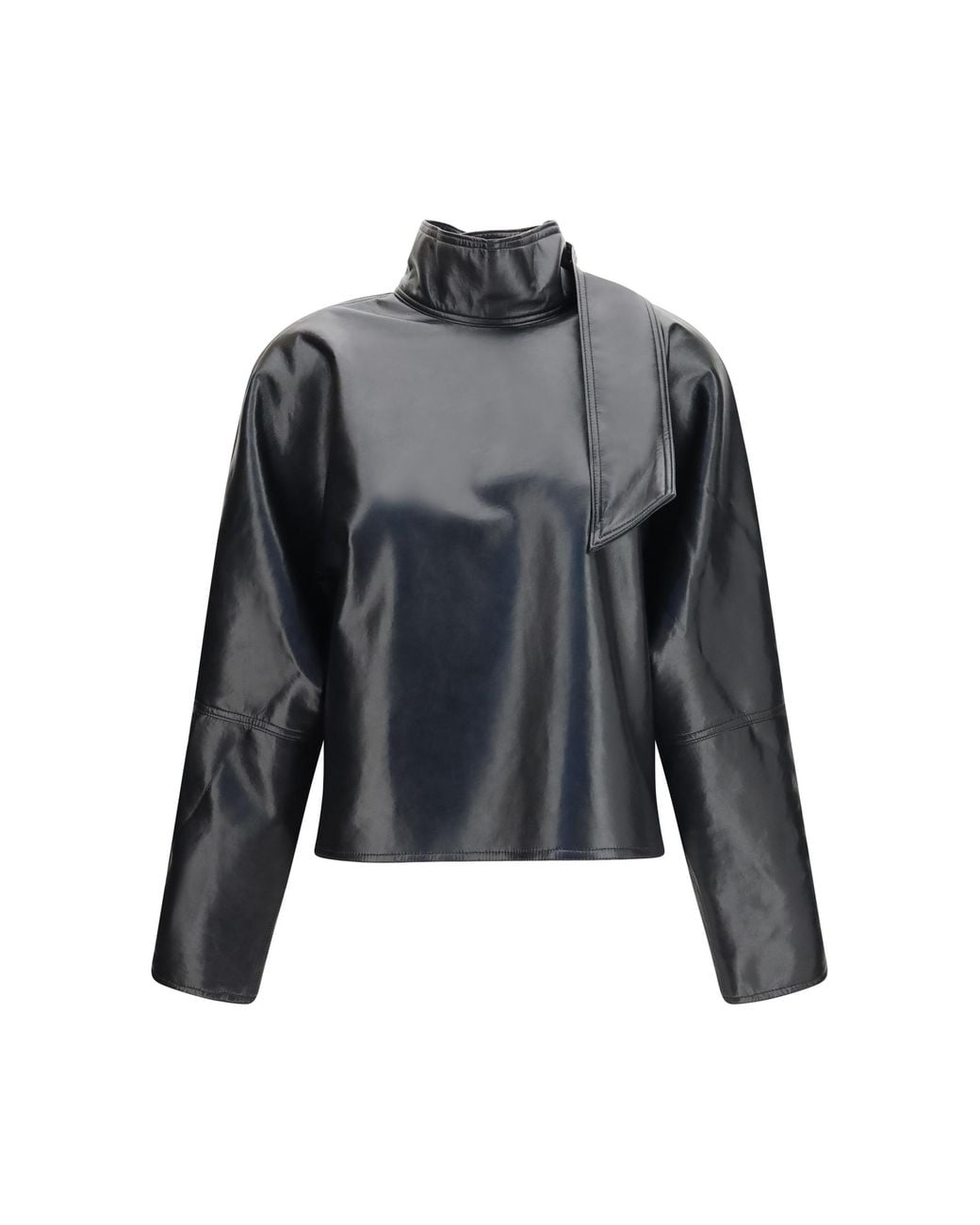 Agolde Gray Kembra Recycled Leather Top