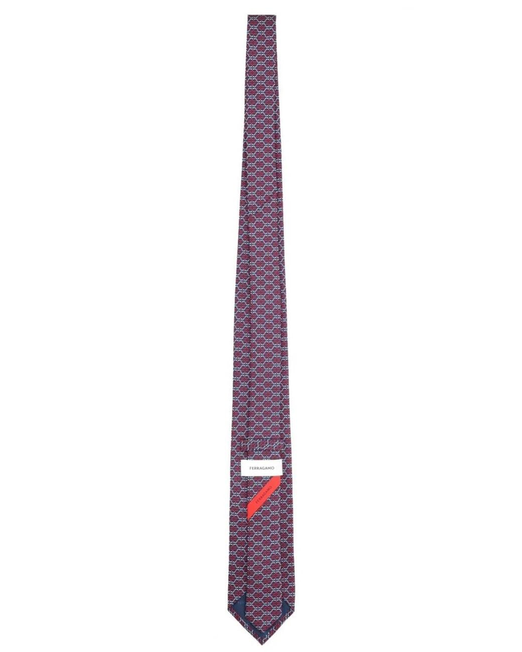 Ferragamo Purple Logo Printed Tie for men