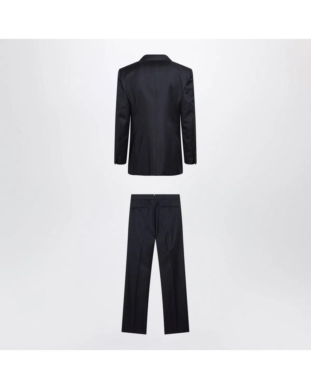 Tom Ford Black Doublebreasted Wool Suit for men