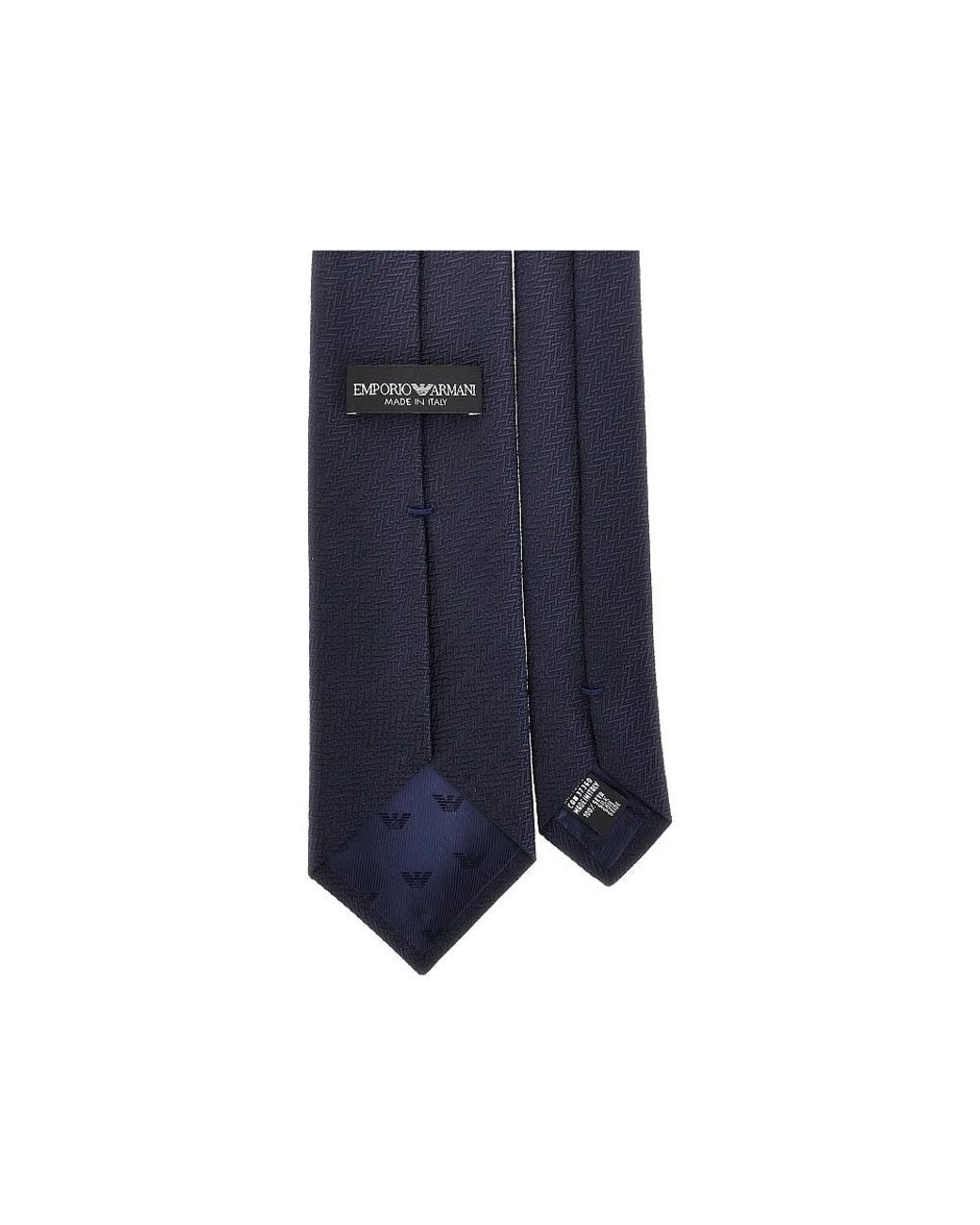 Emporio Armani Blue Silk Necktie With Jacquard Motif for men
