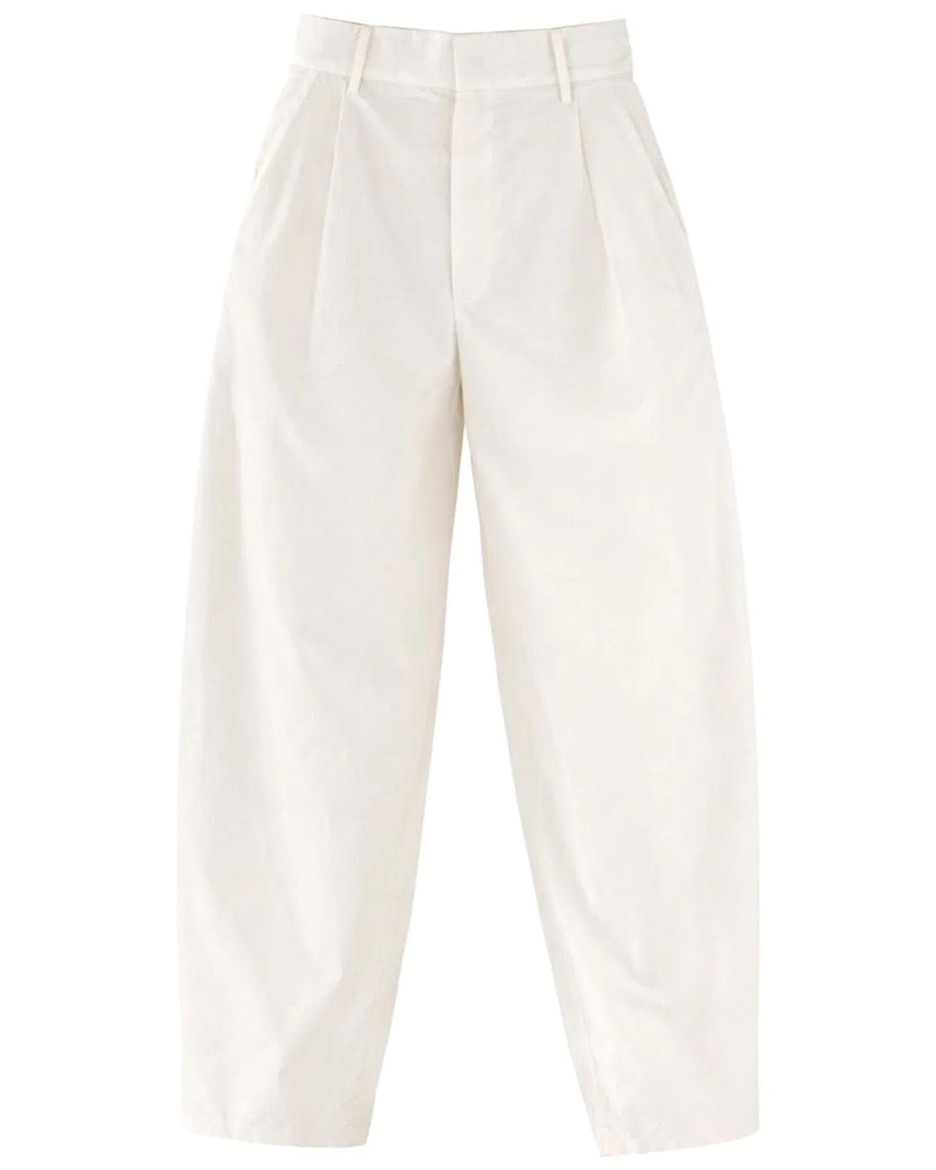 Alysi White Silk Tailored Pants