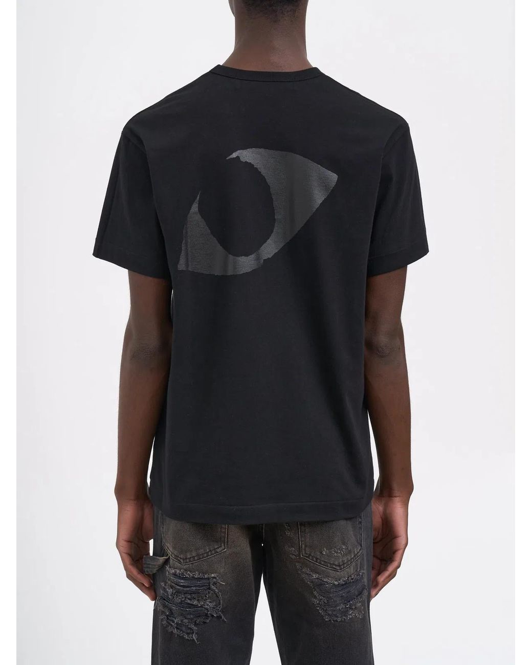 COMME DES GARÇONS PLAY Black Cotton Logo T-Shirt for men