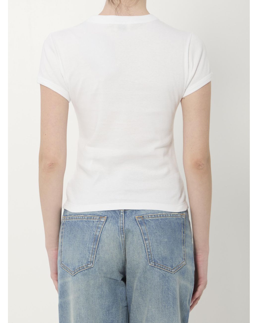 Saint Laurent White Cassandre T-Shirt