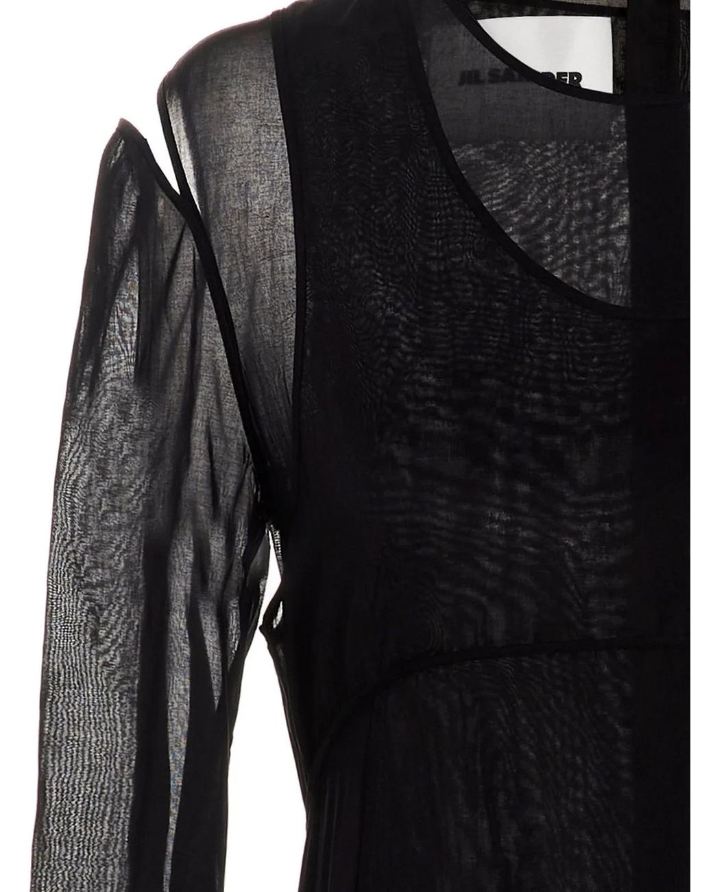 Jil Sander Black Pleated Skirt Dress