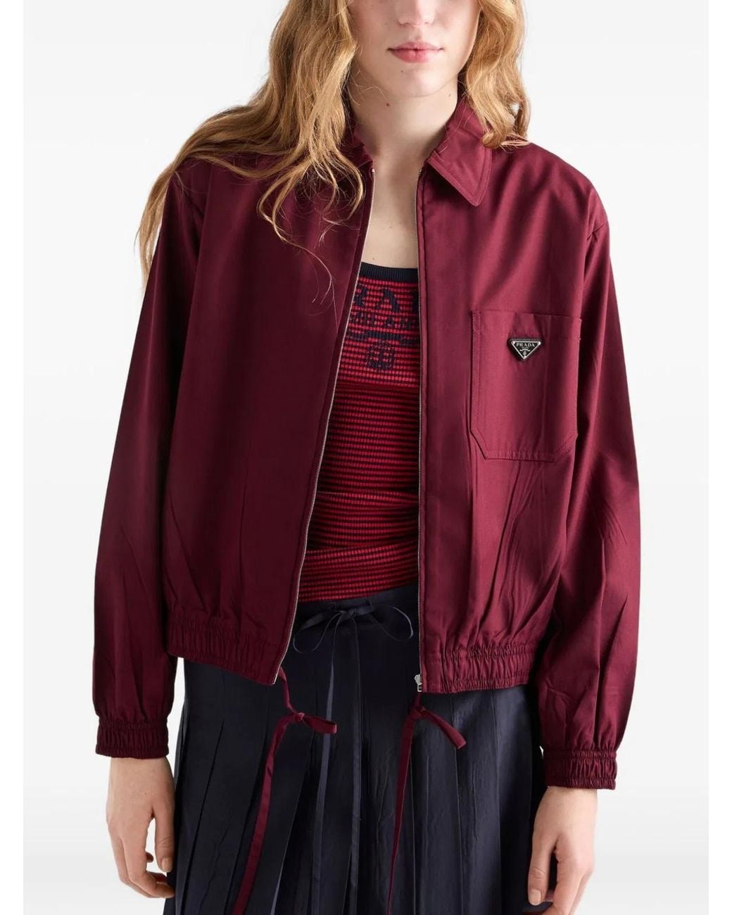 Prada Red Recycled Silk Top