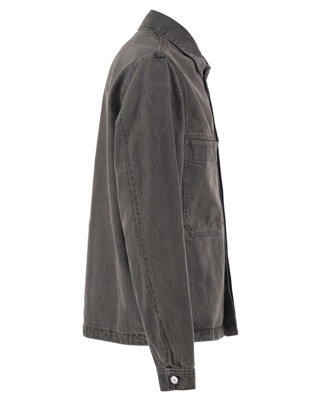 Stone Island Black Denim Jacket With Patch Pockets for men