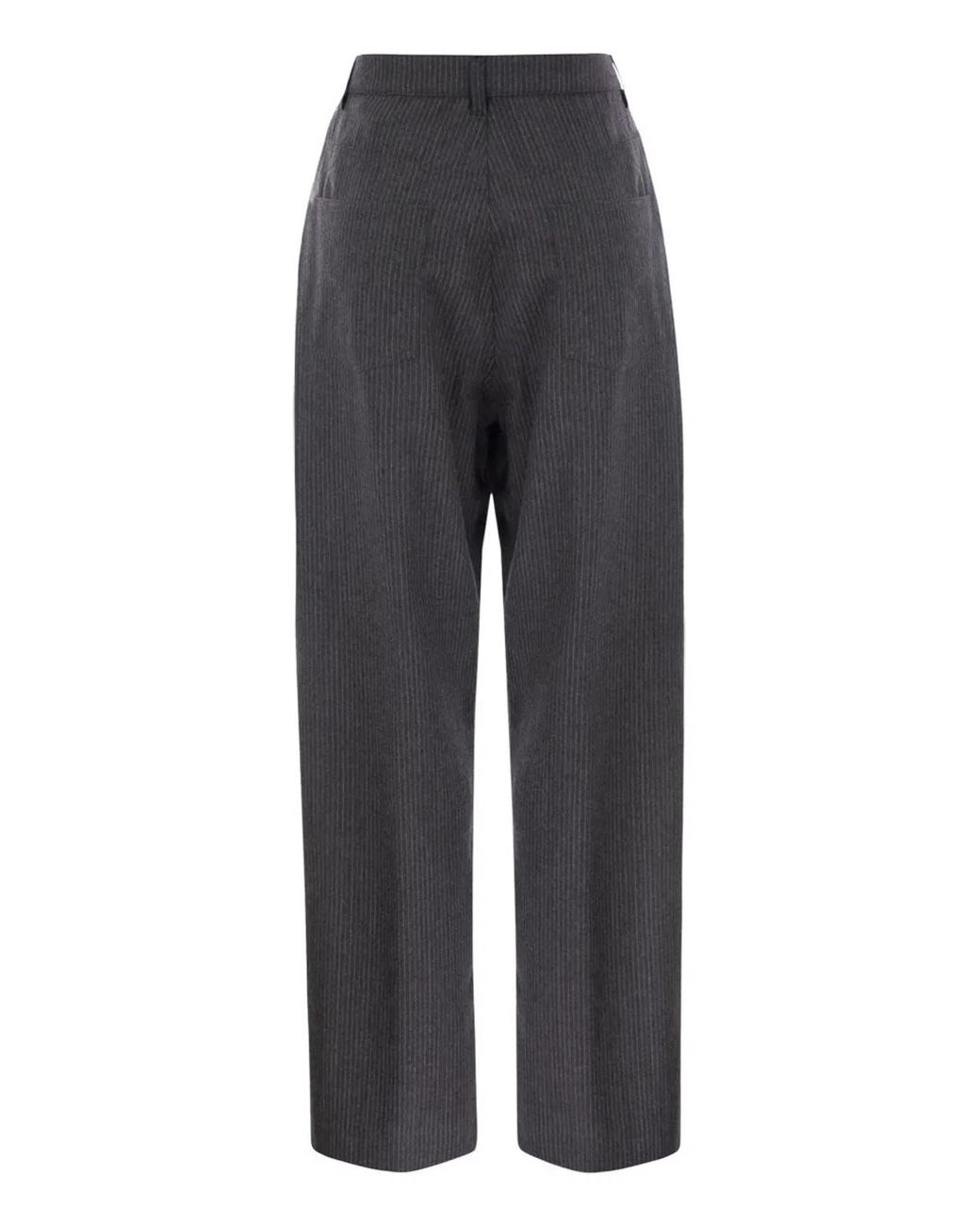 Fabiana Filippi Black 5-Pocket Virgin Wool Pinstripe Trousers