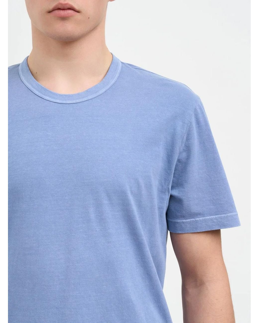 James Perse Blue Crew Neck Cotton T-Shirt for men