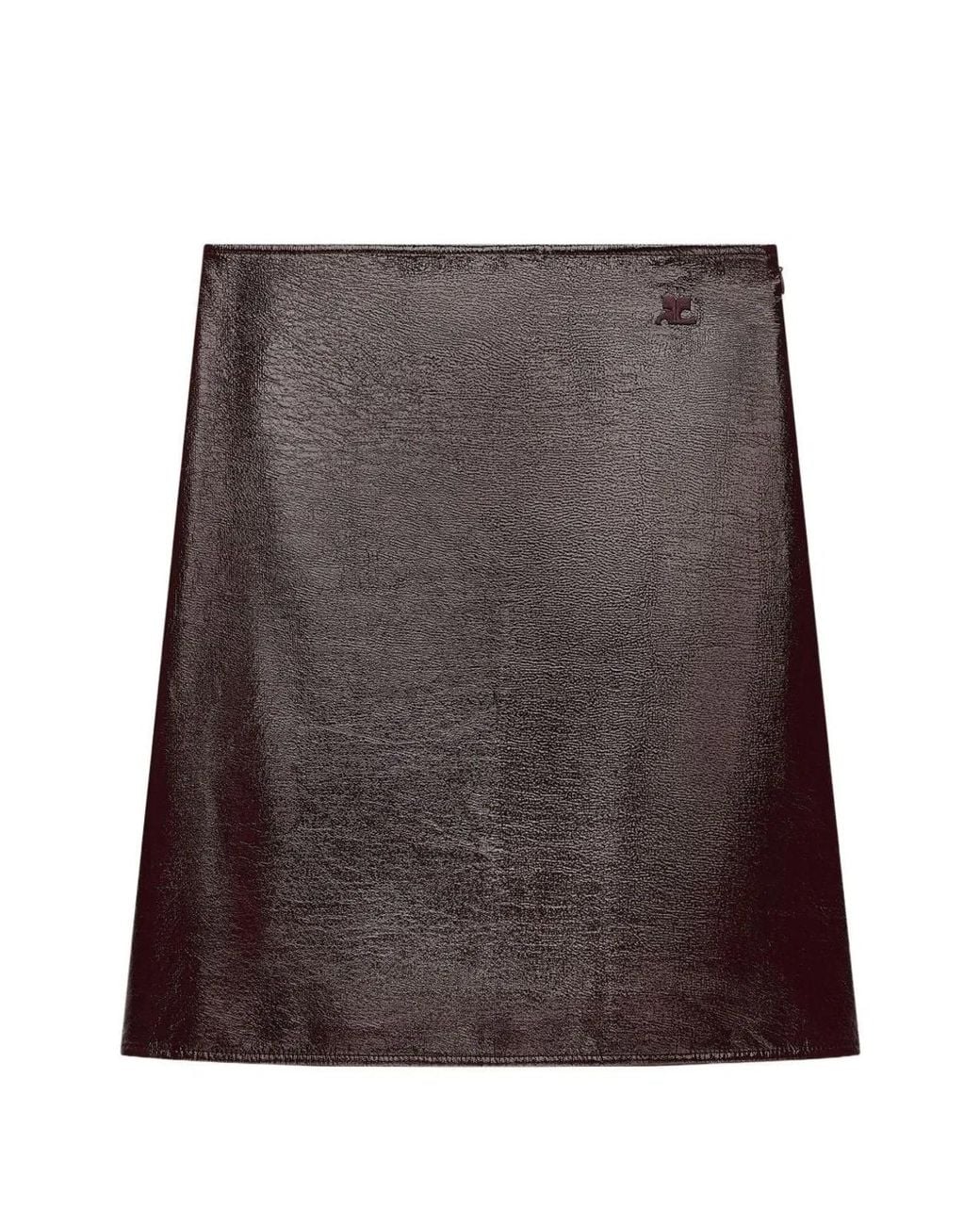 Courreges Brown Vinyl Skirt